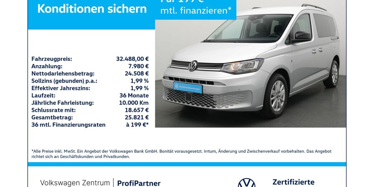 VW Caddy 9.121 km 32.488 &euro; Leverkusen 51379
